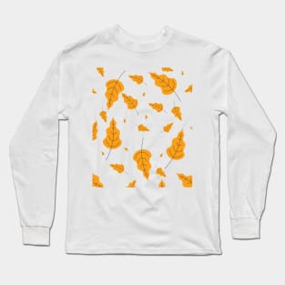 Leaves Seamless Pattern. Abstract Leaves Texture Long Sleeve T-Shirt